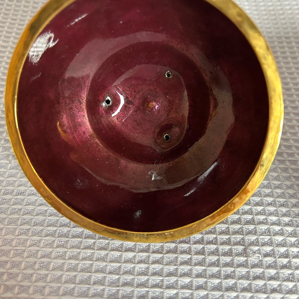 Vintage Cloisonné red rose trinket box - Picture 7 of 8